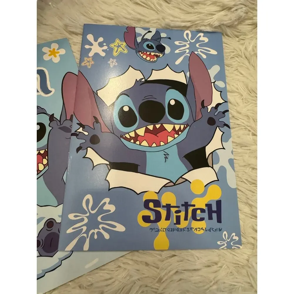 Disney Lilo and Stitch thin notebooks bundle of 4 with blue different design
